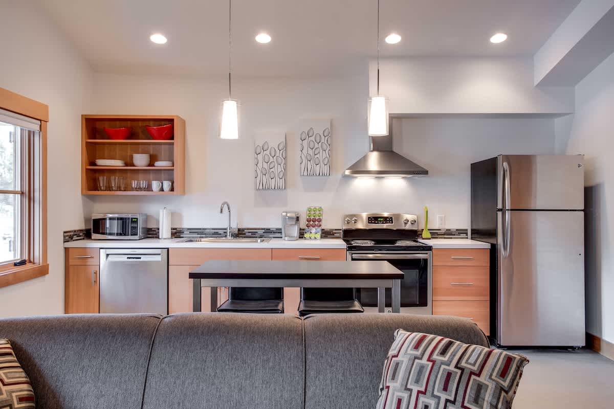 Kitchen with Stainless Steel Appliances and Dining Area